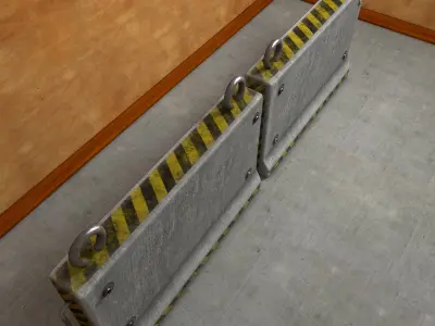 Road Block Armored Concrete 3D model