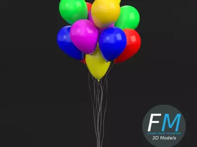 Bunch of balloons 3D model