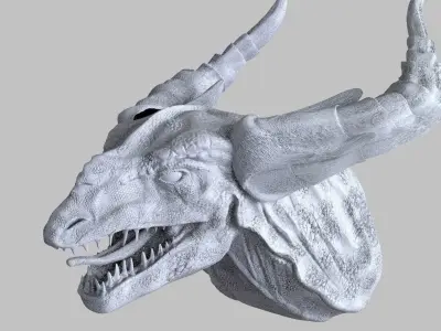 Lizard man head Bust 3D model