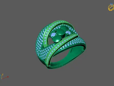 STL 3DM Print Ready Women Diamond Ring Lightweight Printable  3D print model 55