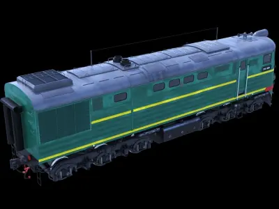 Soviet TE3 diesel locomotive 3D model