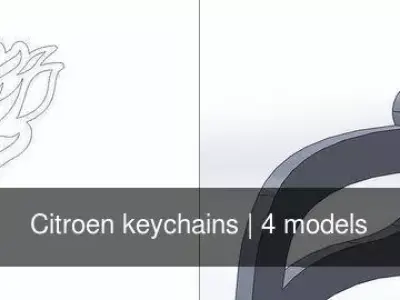 Citroen keychains 3D Model Pack