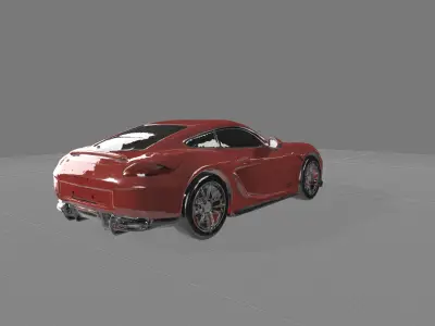 Red Porche Lookalike sports car 3d model Low-poly 3D model
