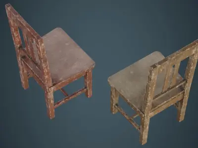 Kitchen Chair 4B Low-poly 3D model