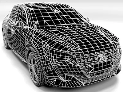 PEUGEOT 208 2020 Low-poly 3D model