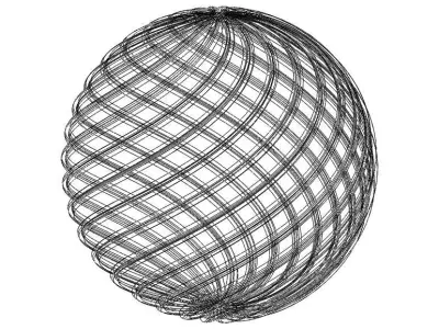 Wireframe Shape Geometric Twisted Sphere 3D print model