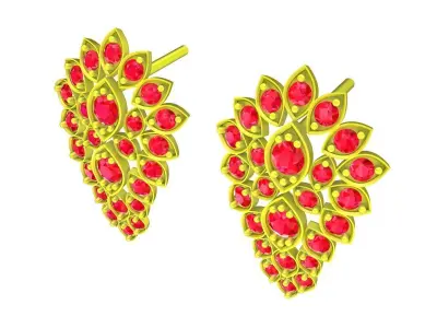 5912 Luxury Art Diamond Earrings for Lady 3D print model