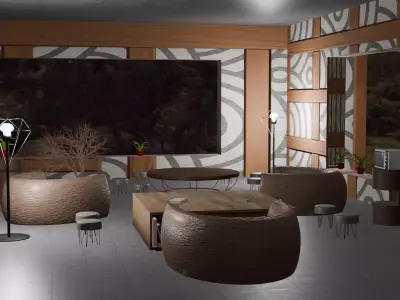 Relaxation room Free low-poly 3D model
