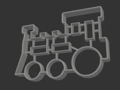 Train Cookie Cutter double-sided 3D print model