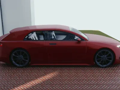 BLENDER EEVEE Brandless Small 2 door hatchback Low-poly 3D model