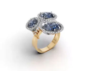 woman ring 3D print model 18