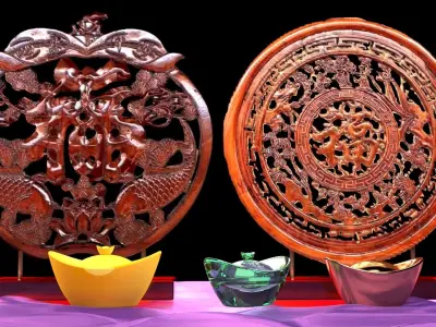 Chinese fu carving pattern  3D model