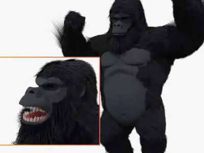 King Kong with Fur 3D model