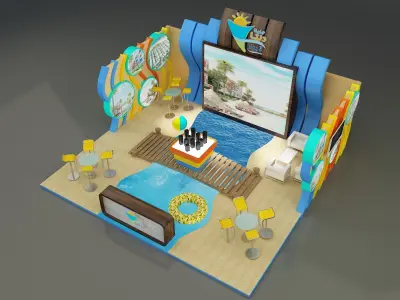 Booth Exhibition Stand a163b 3D model