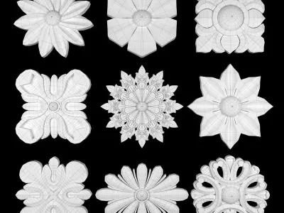 Ornament Element Pack 07 3D model