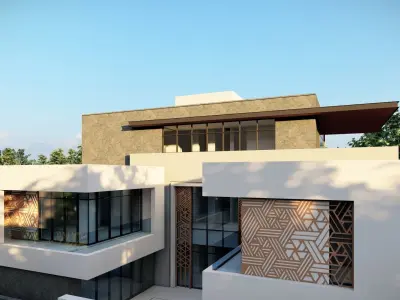 modern villa 3D model get
