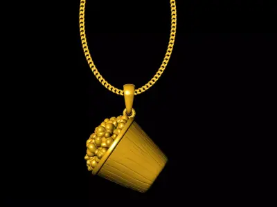 popcorn pendant charms - one inch pendant 3D print model
