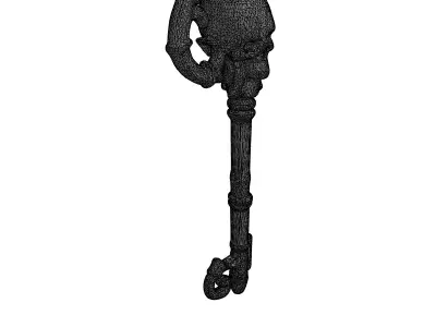 Ornate Gothic Skull Key Low-poly 3D model
