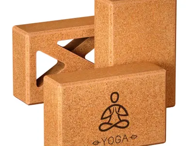 Cork Yoga Block Set 3D model