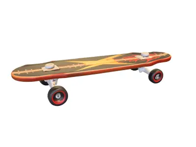 Flame Skateboard  Low-poly 3D model