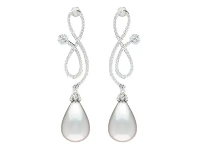 Women Drop Earrings 3dm STL OBJ FBX Renders Details 3D print model buy