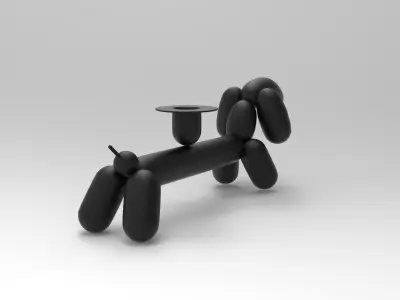 Can Dog Low-poly 3D model