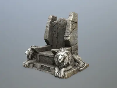 Lion Throne Low-poly 3D model