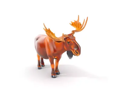 Realistic Moose Model Pack for Various Applications Low-poly 3D model
