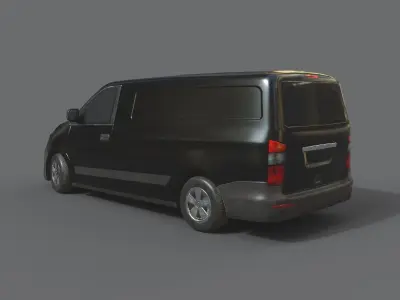 Generic Minivan Black Low-poly 3D model