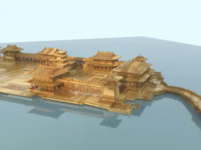 Chinese ancient house 3D model 33