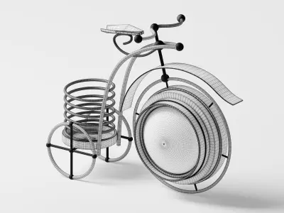 Vintage Metal Bicycle Bike Clock Home Decoration 3D Model Low-poly 3D model