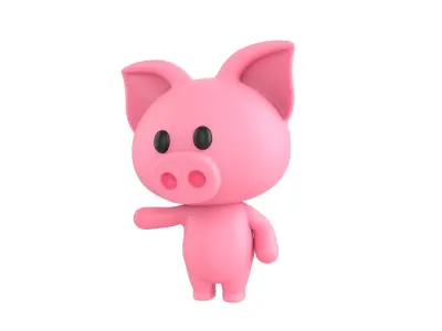 Character054 Rigged Pig 3D model