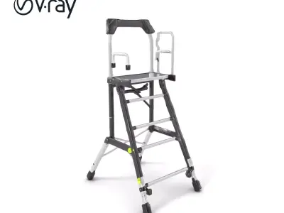 Universal Scaffold Ladder model pack with dynamic height adju... Low-poly 3D model