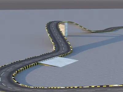 Circle Drift Road Low-poly 3D model