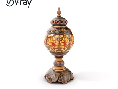 Ornate Vintage Lantern D Model Pack Low-poly 3D model