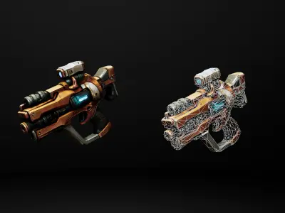 Stylized Weapons Pack v1 - Pistol - UE5 - FREE Sample Free low-poly 3D model