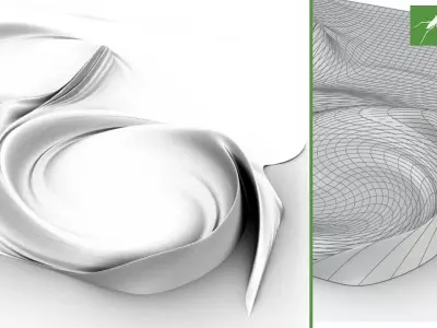 Surface Twirl Parametric Facade Design Grasshopper Rhino Files 3D model