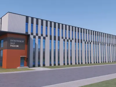 Industrial Building Factory 14 Low-poly 3D model