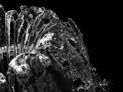 High quality fountain 10 second animation 3D model