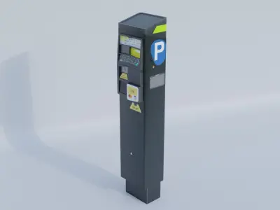 Parking meter Low-poly 3D model