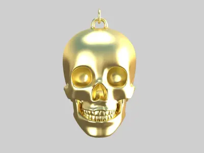 skull pendnt golden 02 3D model