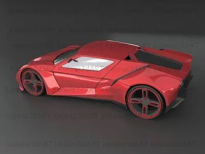 Itonox futuristic racer concept 3D model