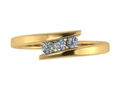 criss cross ring diamond center  3D print model