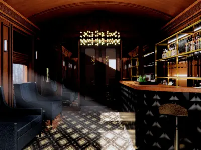 train interior of car 3D model