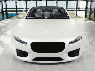 BLENDER EEVEE Brandless Mid Size 4 door sedan Low-poly 3D model