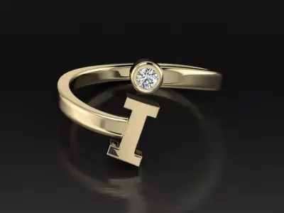 Jewelry Alphabet Ring I 3D print model