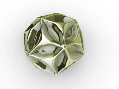 Faceted Decoration Ball and Vase 3D print model
