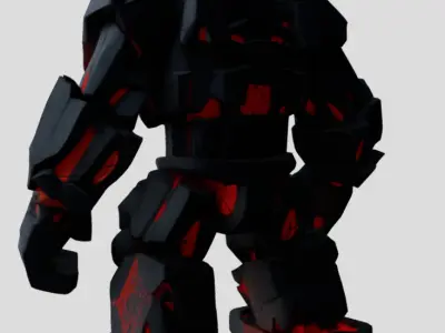 Stone Lava Golem - Game asset 3D model