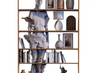 Modern shelf and rack set 786 Low-poly 3D model