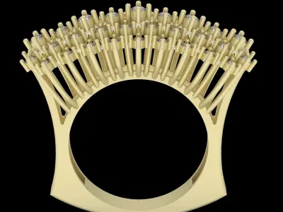 Lux ring silver gold jewelry printable 3D model 3D print model